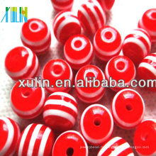 vente chaude bande de résine acrylique rouge perles rondes